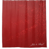 赤エレガント雪片クリスマスシャワーカーテン シャワーカーテン (正面)