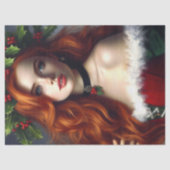 赤エレガント髪のクリスマスレディ 薄葉紙 (正面)