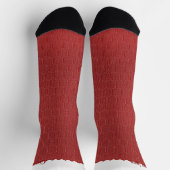 赤エレガント鱗状縁どパーソナライズされた ソックス (上部)