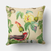 赤エレガント鳥花 アウトドアクッション (裏面)