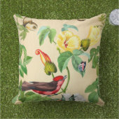 赤エレガント鳥花 アウトドアクッション (芝生)