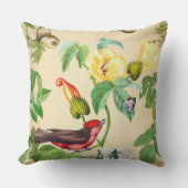 赤エレガント鳥花 アウトドアクッション (正面)