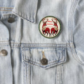 赤エレガント鹿ムース金ゴールド雪メリークリスマスパーティー 缶バッジ (インサイチュ)