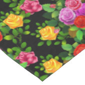 赤エレガント黄ピンクと紫のバラ花 テーブルクロス (アングル)