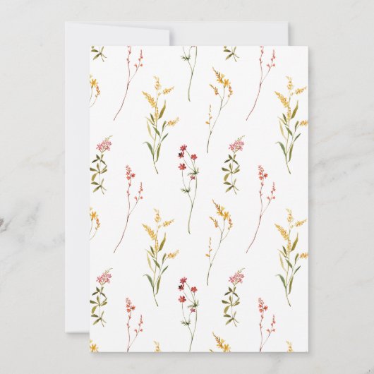 赤エレガント黄フローラ卒業パーティー 招待状 (裏面)