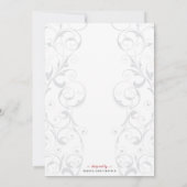 赤エレガント黒の仮装結婚式招待状 招待状 (裏面)