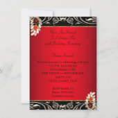 赤エレガント黒キャラメル金ゴールド誕生日パーティー 招待状 (裏面)