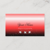 赤エレガント黒グラデーション輝く宝石モダン 名刺 (正面)
