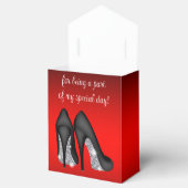 赤エレガント黒ハイヒール靴 フェイバーボックス (オープン)