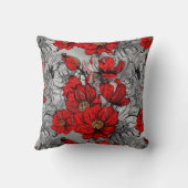 赤エレガント黒バラ花文銀 クッション (裏面)
