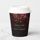 赤エレガント黒フローラの結婚不機嫌 紙コップ (正面)