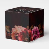 赤エレガント黒フローラ結婚のゴシック様式のロマンチック フェイバーボックス (正面サイド)