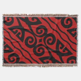 赤エレガント黒モダン スローブランケット