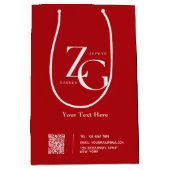 赤エレガント黒ロカスタムゴ事業 ミディアムペーパーバッグ (正面)