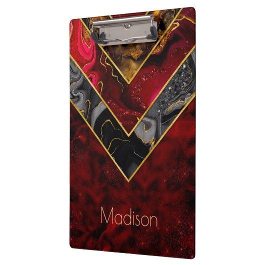 赤エレガント黒金ゴールドガーリー幾何学 クリップボード (左)