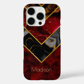 赤エレガント黒金ゴールドガーリー幾何学 Case-Mate iPhoneケース (裏面)