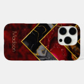 赤エレガント黒金ゴールドガーリー幾何学 Case-Mate iPhoneケース (裏面 (横))
