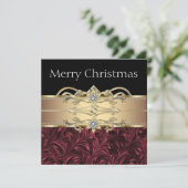 赤エレガント黒金ゴールドクリスマスパーティー 招待状 (スタンド正面)