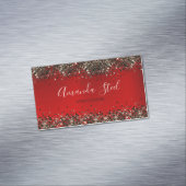 赤エレガント黒金ゴールドグリッター マグネット名刺 (インサイチュ)