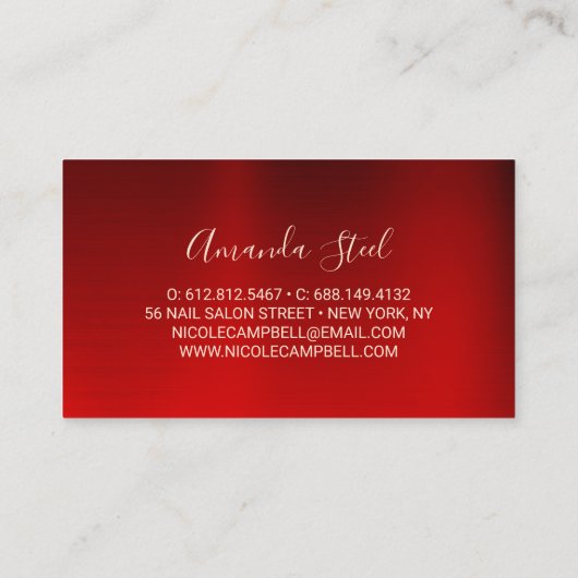 赤エレガント黒金ゴールドグリッター 名刺 (裏面)