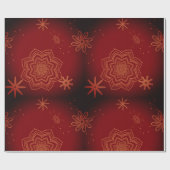 赤エレガント黒金ゴールドフローラ ラッピングペーパー (フラット)