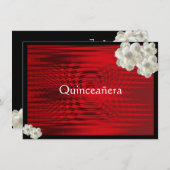 赤エレガント黒、バラ、キンセアニェラ招待状 招待状 (正面/裏面)