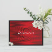 赤エレガント黒、バラ、キンセアニェラ招待状 招待状 (スタンド正面)