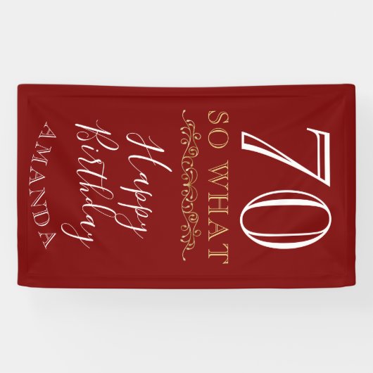 赤エレガント70だから何おもしろい引用文70番目誕生日 横断幕 (横)