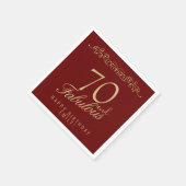 赤エレガント70と素晴らしいオーナメント70誕生日 スタンダードカクテルナプキン (角)