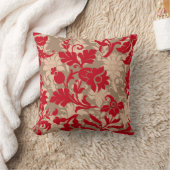 赤エレガント、トープ、ベージュフローラ クッション (ブランケット)