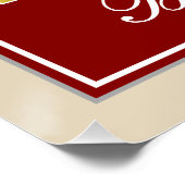 赤エレガント、フェイク金ゴールド18誕生日、名前をカスタムする ポスター (コーナー)