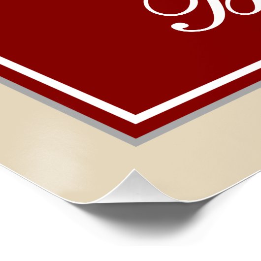 赤エレガント、フェイク金ゴールド48番目の誕生日、名前をカスタムする ポスター (コーナー)