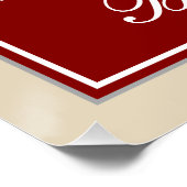 赤エレガント、フェイク金ゴールド55番目の誕生日、名前をカスタムする ポスター (コーナー)