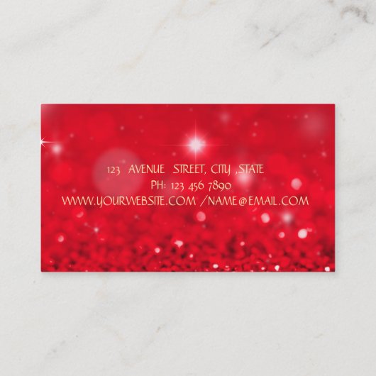 赤エレガント《写真》ぼけ味金ゴールドロータスフラワーヨガ霊気 名刺 (裏面)