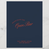 赤エレガント&深いブルーオープンバーの結婚サイン (正面)