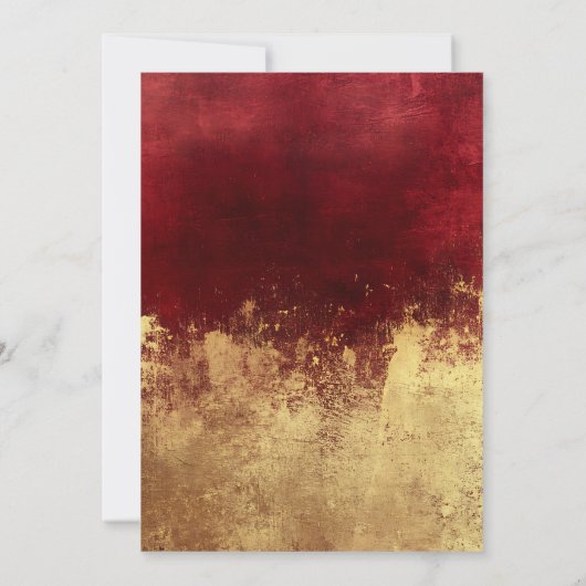 赤エレガント/金ゴールド聖餐式招待状 招待状 (裏面)