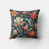 赤エレガント&金ゴールド花柄ピロー クッション (裏面)