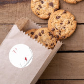 赤エレガント（鳥）ショウジョウコウカンチョウ冬ミニマリストから ラウンドシール