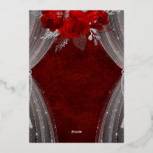 赤エレガントSweet sixteen招待状 箔招待状 (裏面)