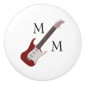 赤エレキギターセモノグラムのラミックノブ セラミックノブ (正面)