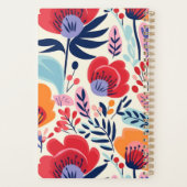 赤オはっきりしたレンジフローラルパターパーソナライズされたン2025 プランナー手帳 (裏面)