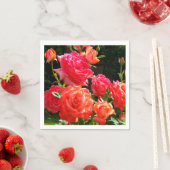 赤オエレガントレンジサンゴバラバラ園 スタンダードカクテルナプキン (インサイチュ)