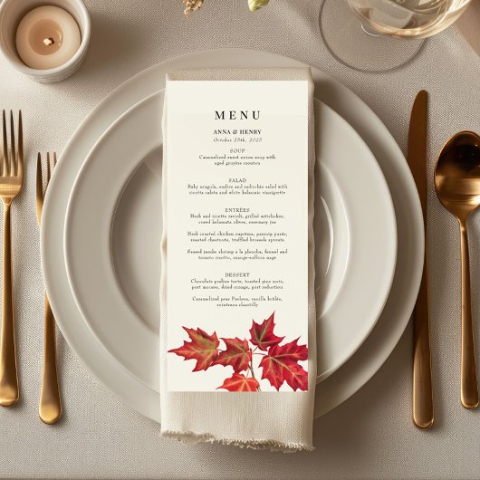 赤オエレガントレンジ紅葉結婚ズ メニュー