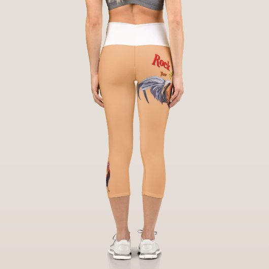 赤オカラフルレンジのリアリスティックル絵画ースター カプリレギンス (裏面)