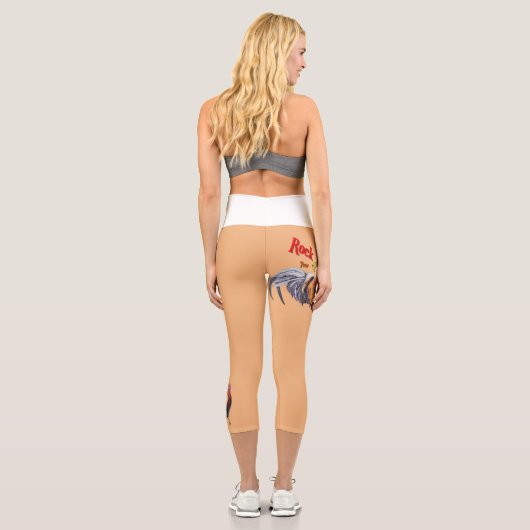 赤オカラフルレンジのリアリスティックル絵画ースター カプリレギンス (裏面)