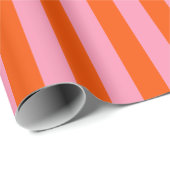 赤オストライプレンジとピンクの縦型パターン ラッピングペーパー (ロールコーナー)