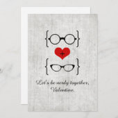 赤オタク系の眼鏡バレンタインデーフラットカード シーズンカード (正面/裏面)