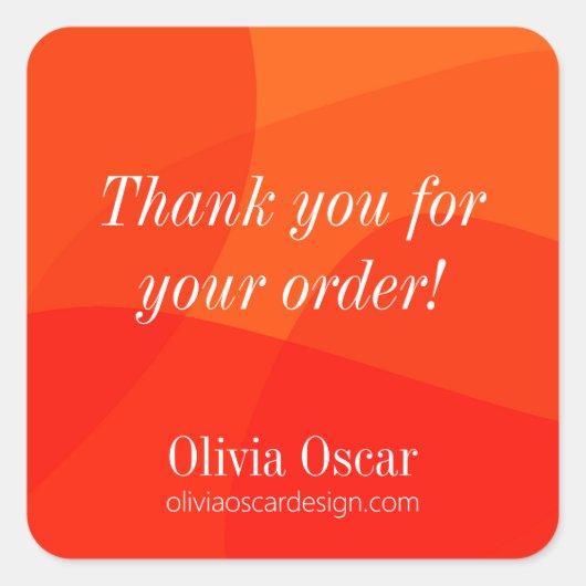 赤オモダンレユニークンジ抽象芸術アート スクエアシール (正面)