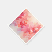 赤オモダンレンジハートパターン スタンダードカクテルナプキン (角)