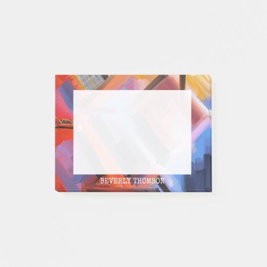 赤オモダンレンジブラックピンクブルー抽象デザイン ポストイット (正面)